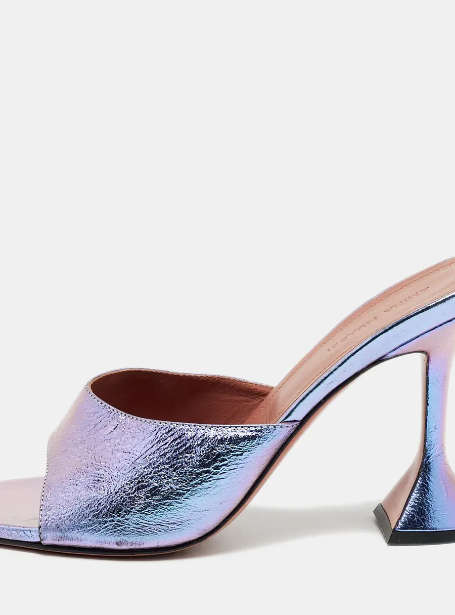 Amina Muaddi lupita Size 39 Multicolor Leather Slide Sandals