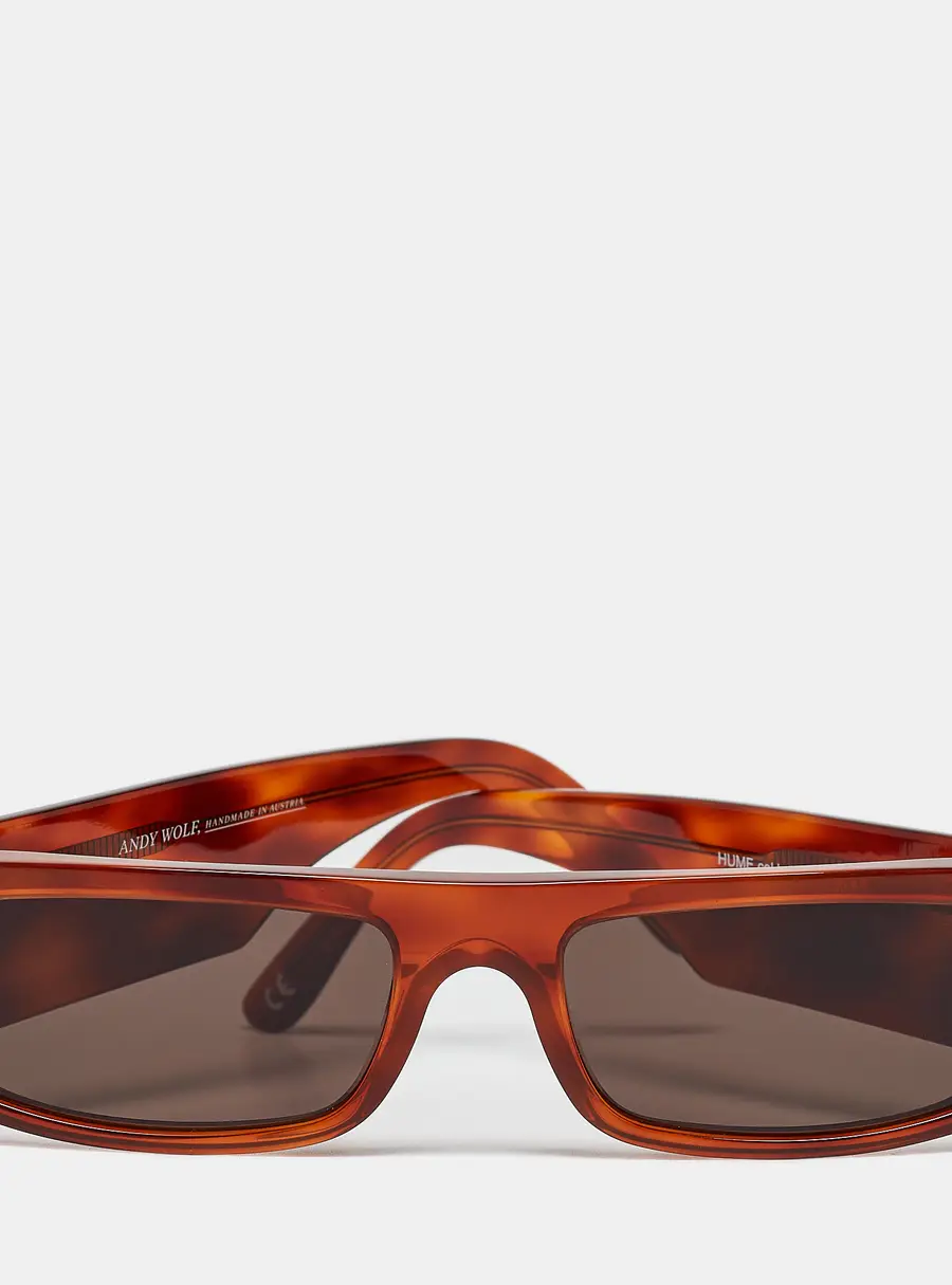 Andy Wolf Mod. HUME Col.B Havana Brown Rectangular Sunglasses