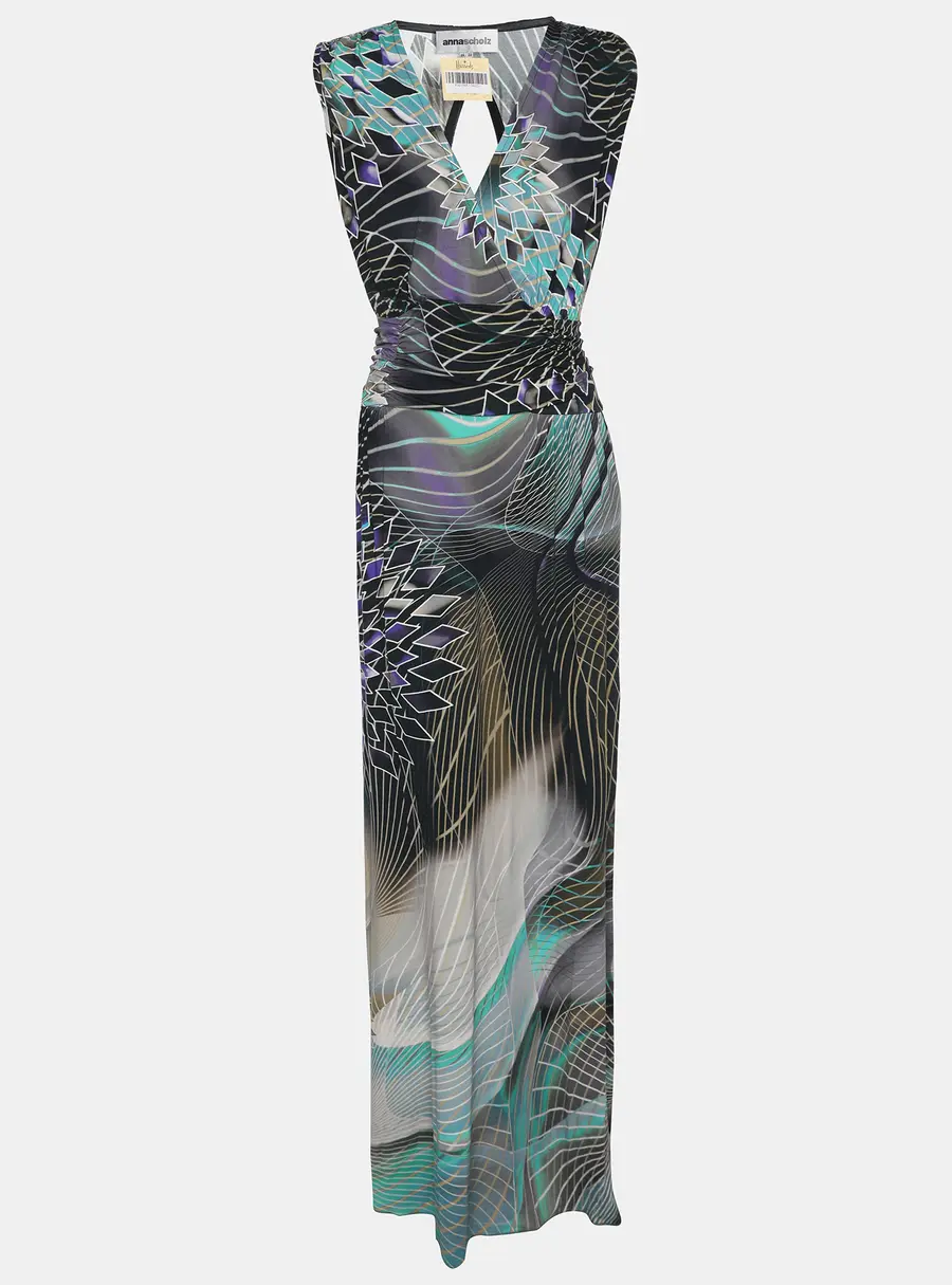 Anna Scholz Multicolor Jersey Digital Print Sleeveless Maxi Dress XXL
