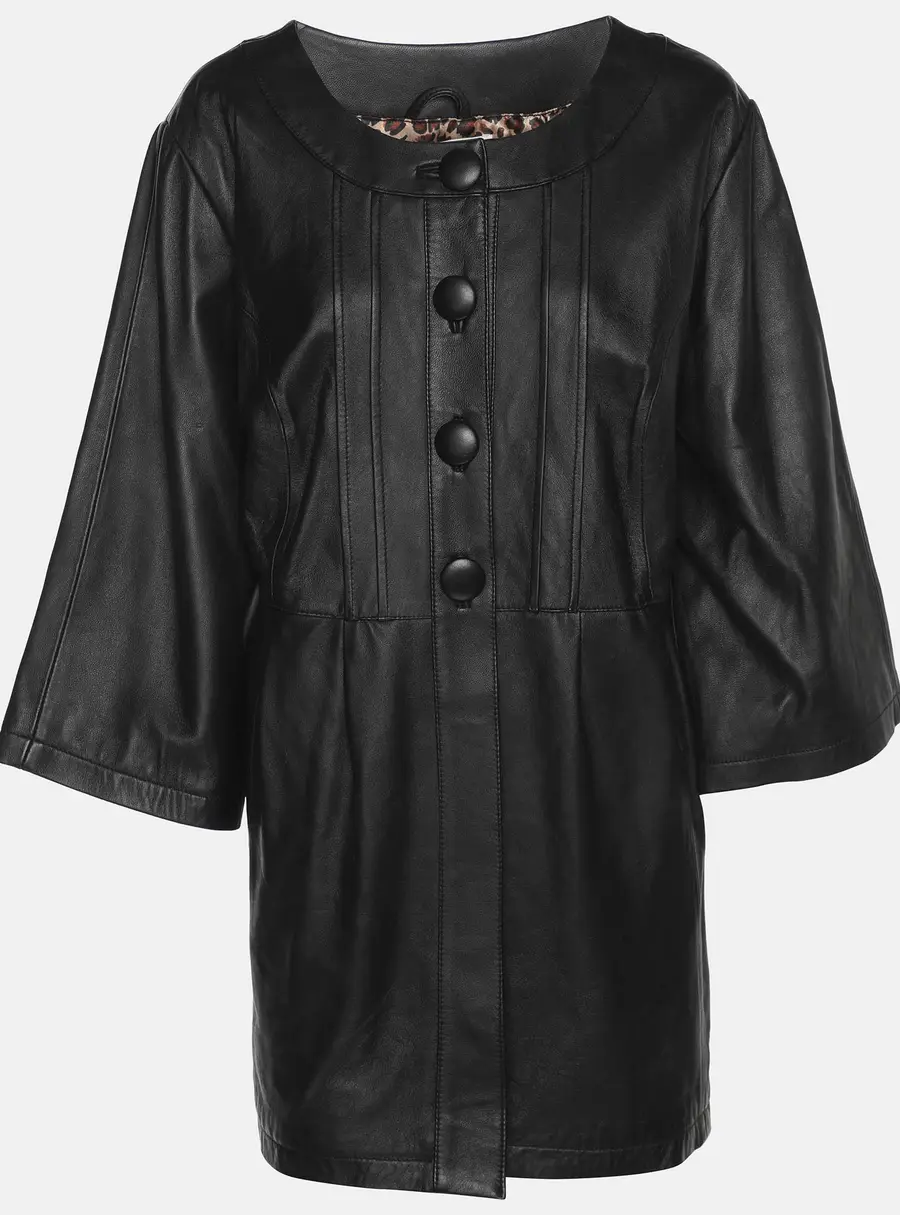 Anna Scholz Black Leather Jacket XL