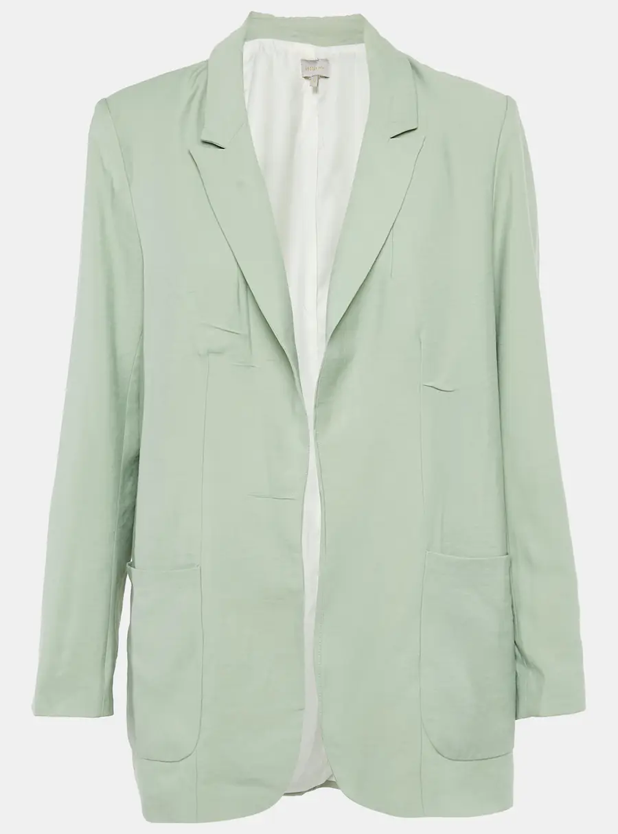 Anotah Green Rayon Open Front Blazer M