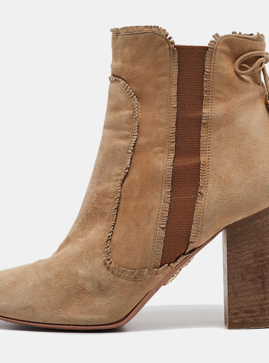 Aquazzura Brown Suede Tassel Accents  Boots Size 39