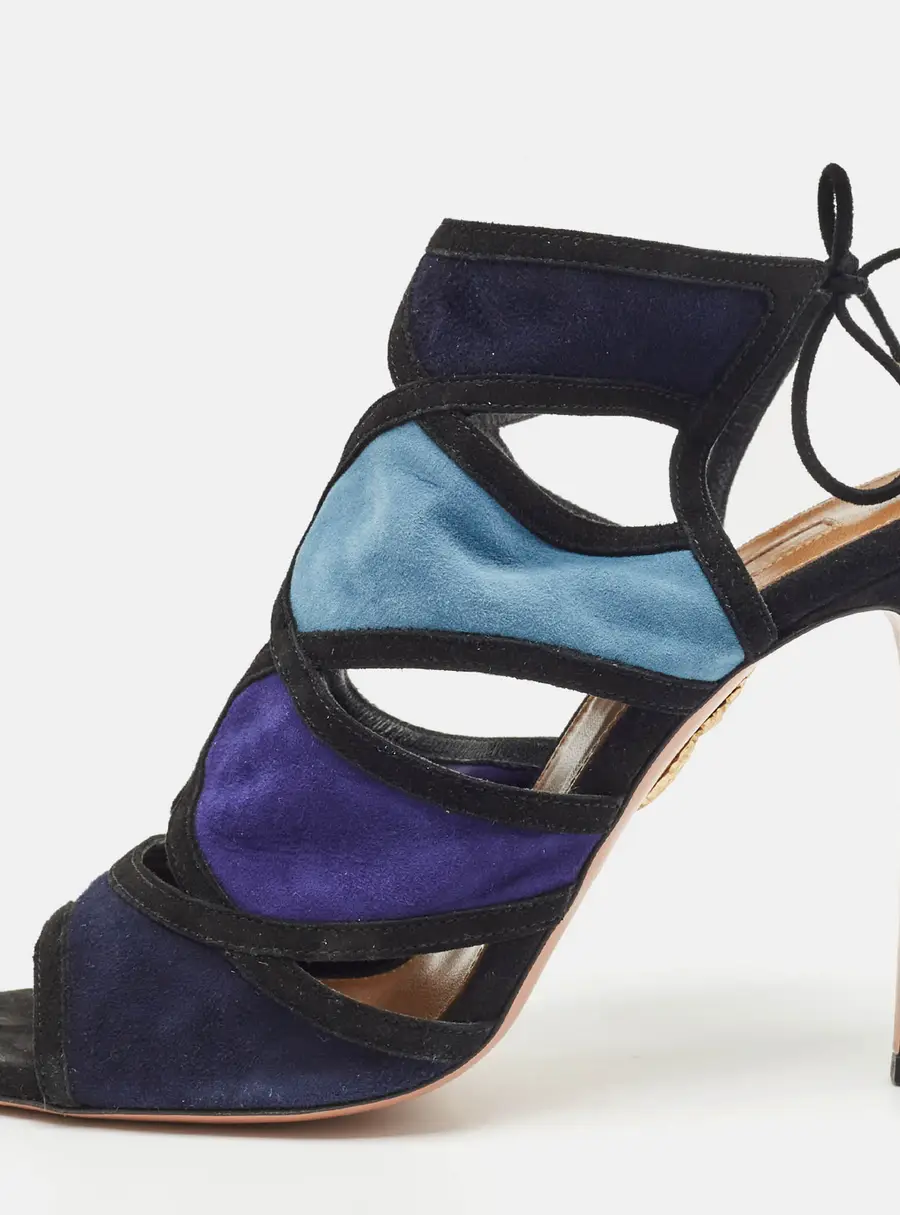 Aquazzura Multicolor Suede Vika Sandals Size 38.5