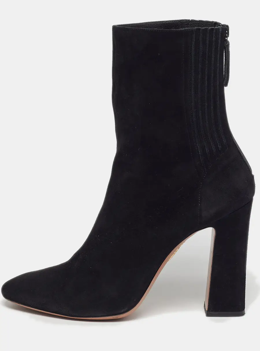 Aquazzura Brooklyn Size 41 Black Suede Ankle Length Boots
