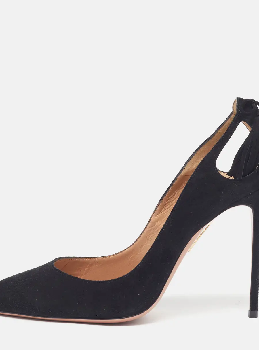 Aquazzura Forever Marilyn Size 40 Black Suede Pumps