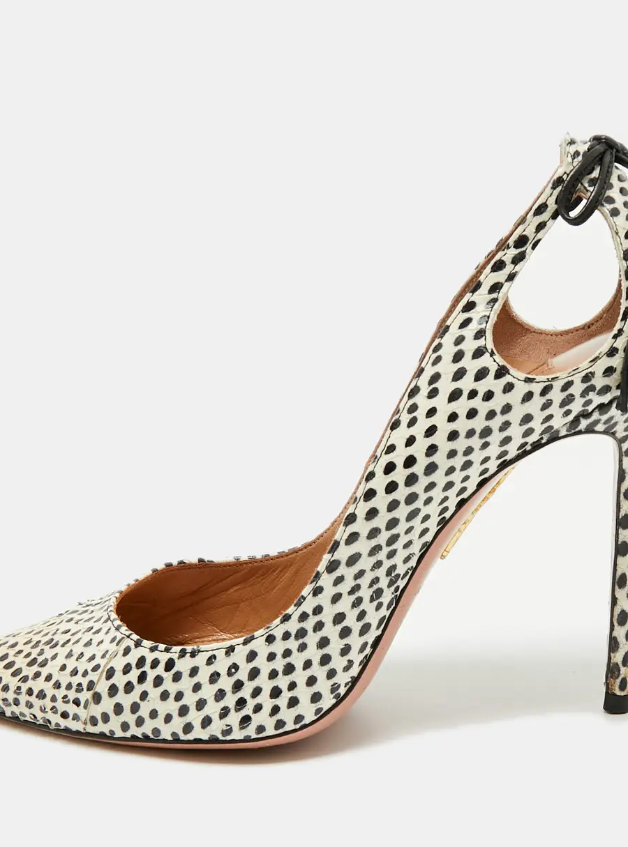Aquazzura Forever Marilyn Size 36 Black/While Python Leather Pumps