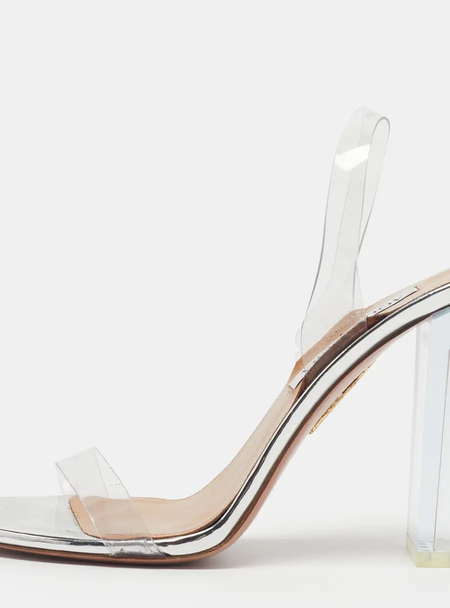 Aquazzura so nude Size 37.5 Transparent PVC Slingback Sandals