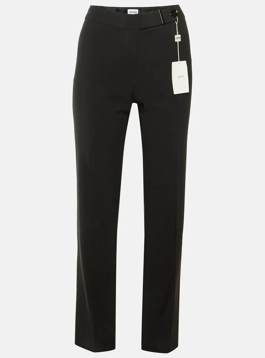 Armani Collezioni Black Wool Pants S