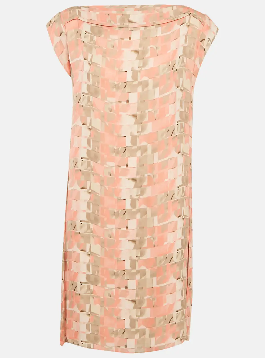 Armani Collezioni Pink Printed Silk Short Dress M