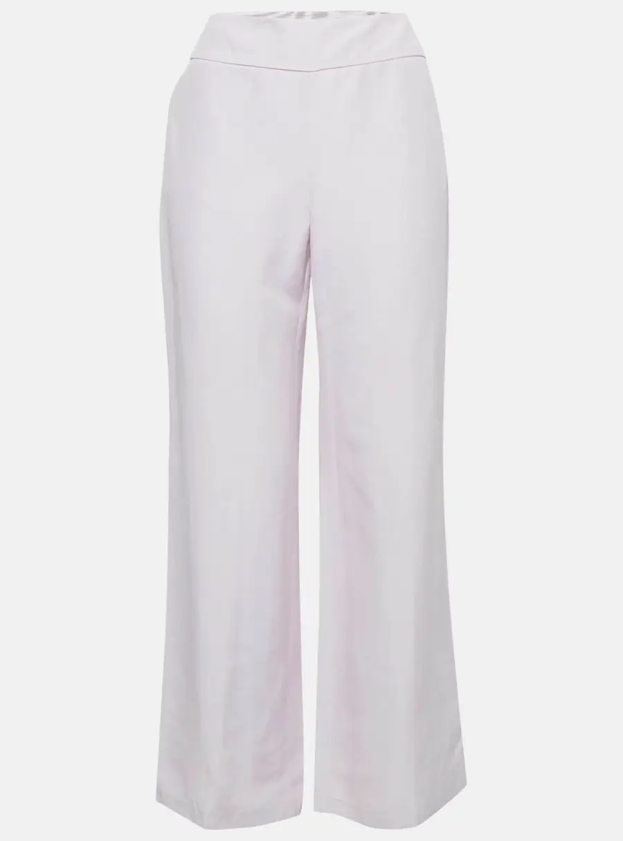 Armani Collezioni Light Purple Crepe Wide-Leg Trousers M