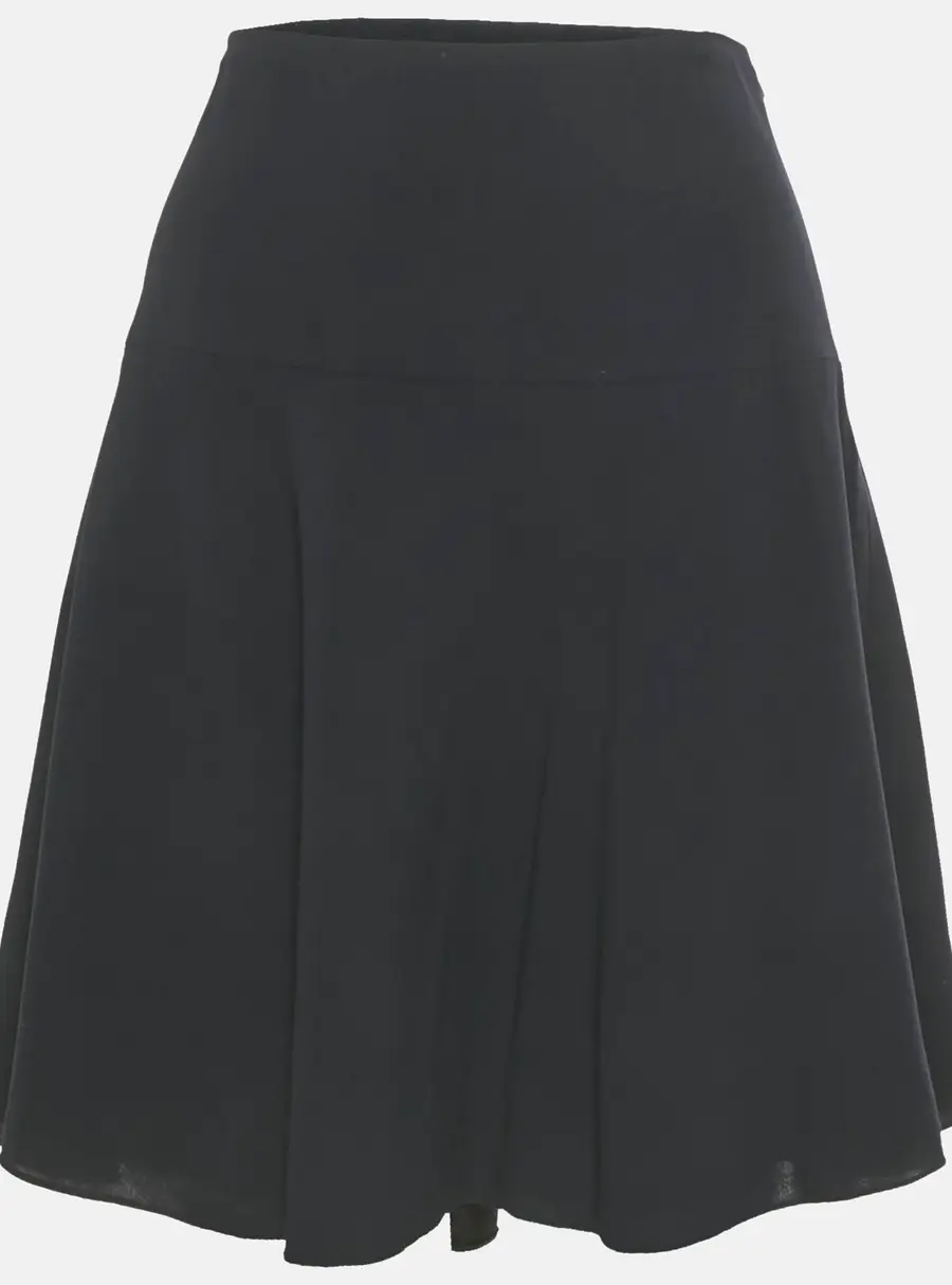 Armani Collezioni Navy Blue Wool Flared Mini Skirt M