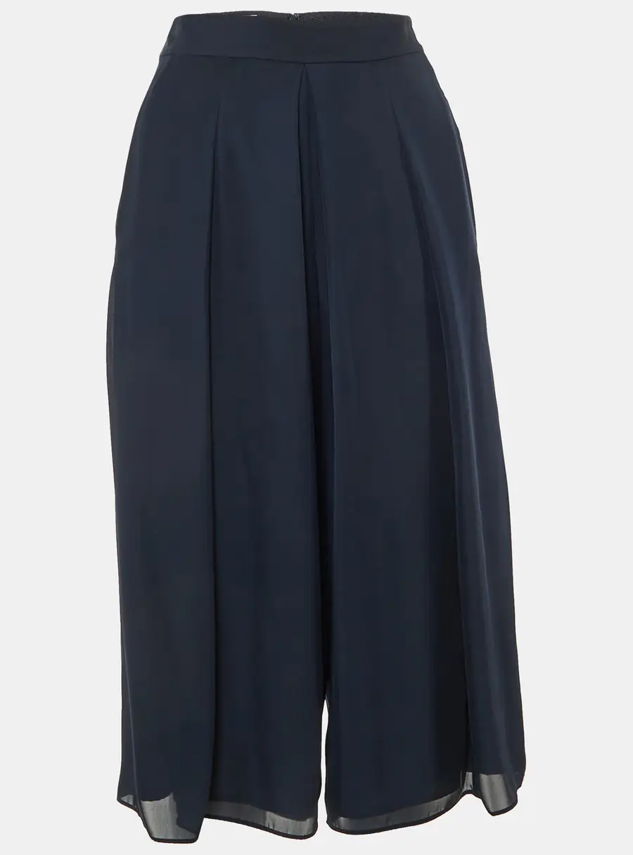 Armani Collezioni Navy Blue Crepe Culottes S