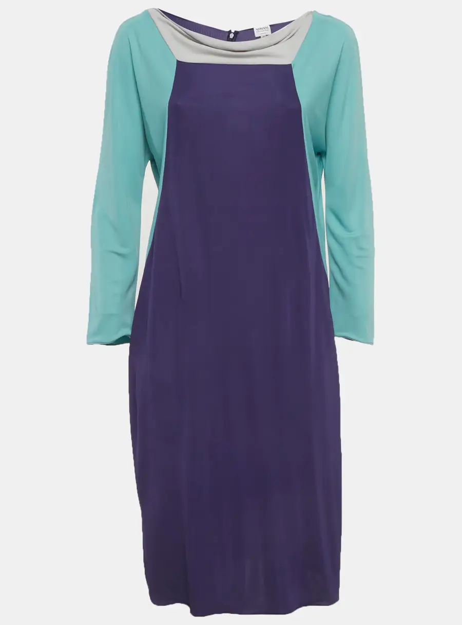 Armani Collezioni Color Block Jersey Mini Dress M