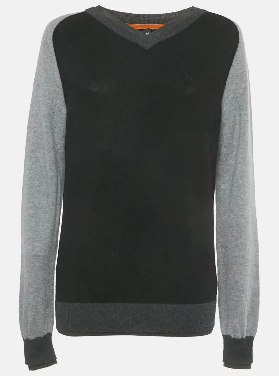 Armani Jeans Monochrome Wool V-Neck Sweater M
