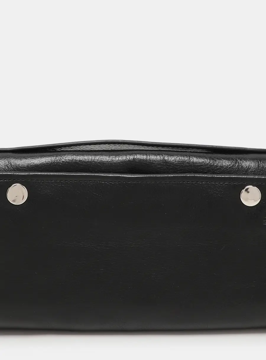 Aspinal Of London Black Leather Travel Organizer Clutch