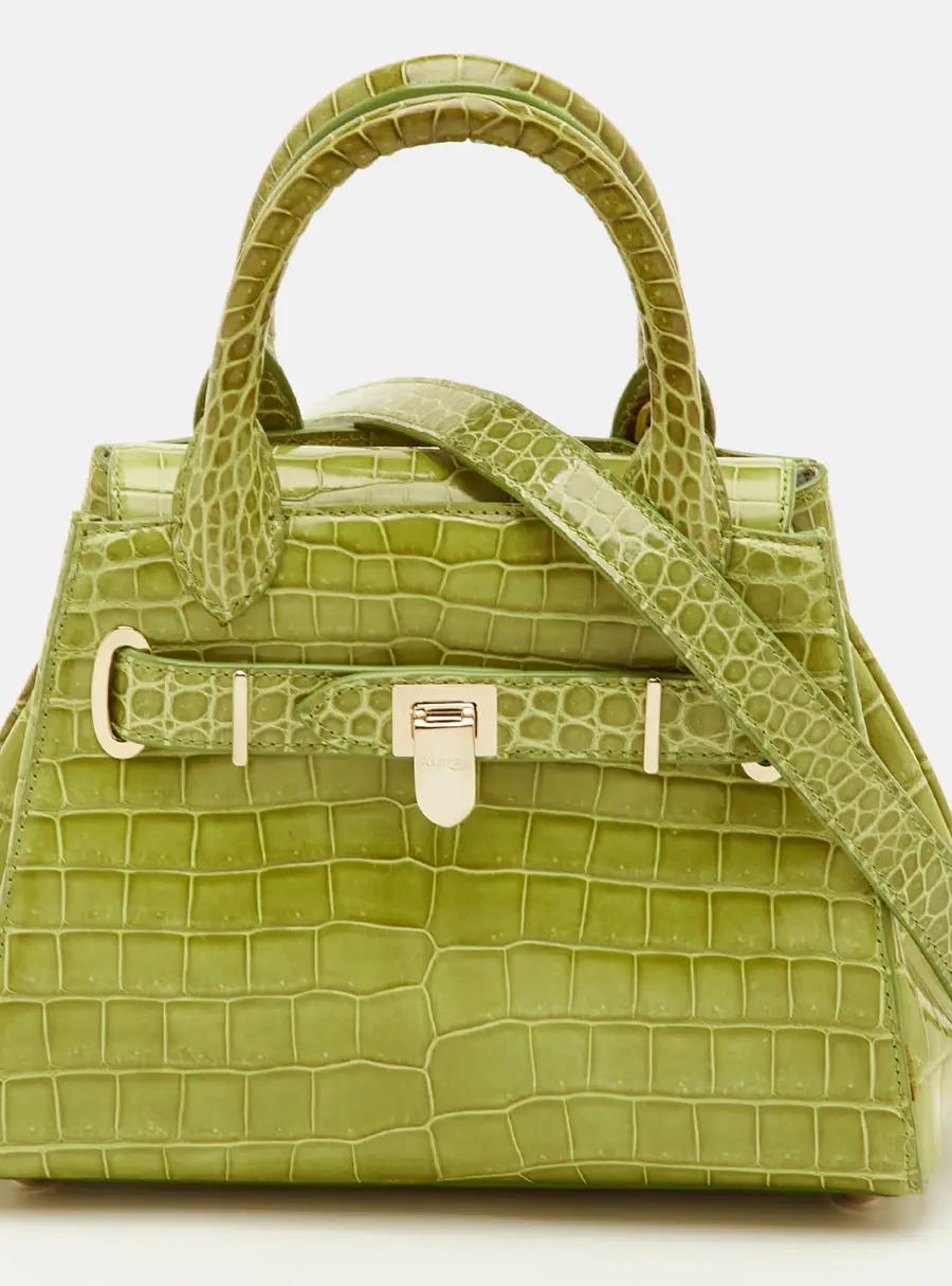 Asprey 1781 Mini Green Crocodile Satchel