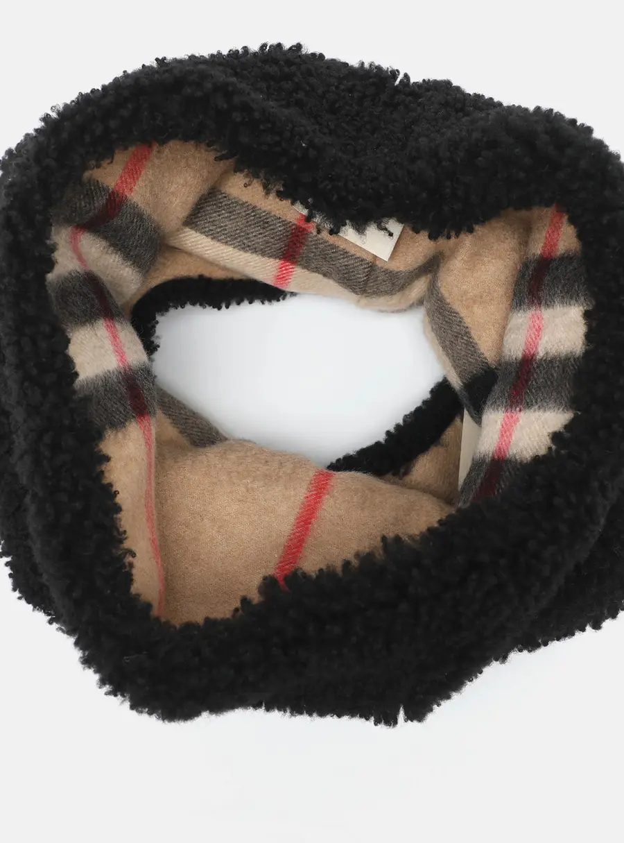 Burberry Black Shearling Snood
