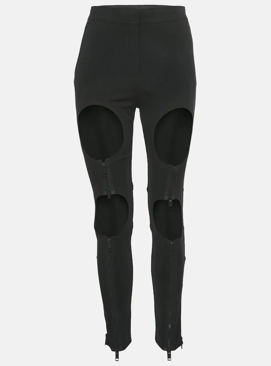 Burberry Black Crepe Cut-Out Zipper Detail Trousers  S