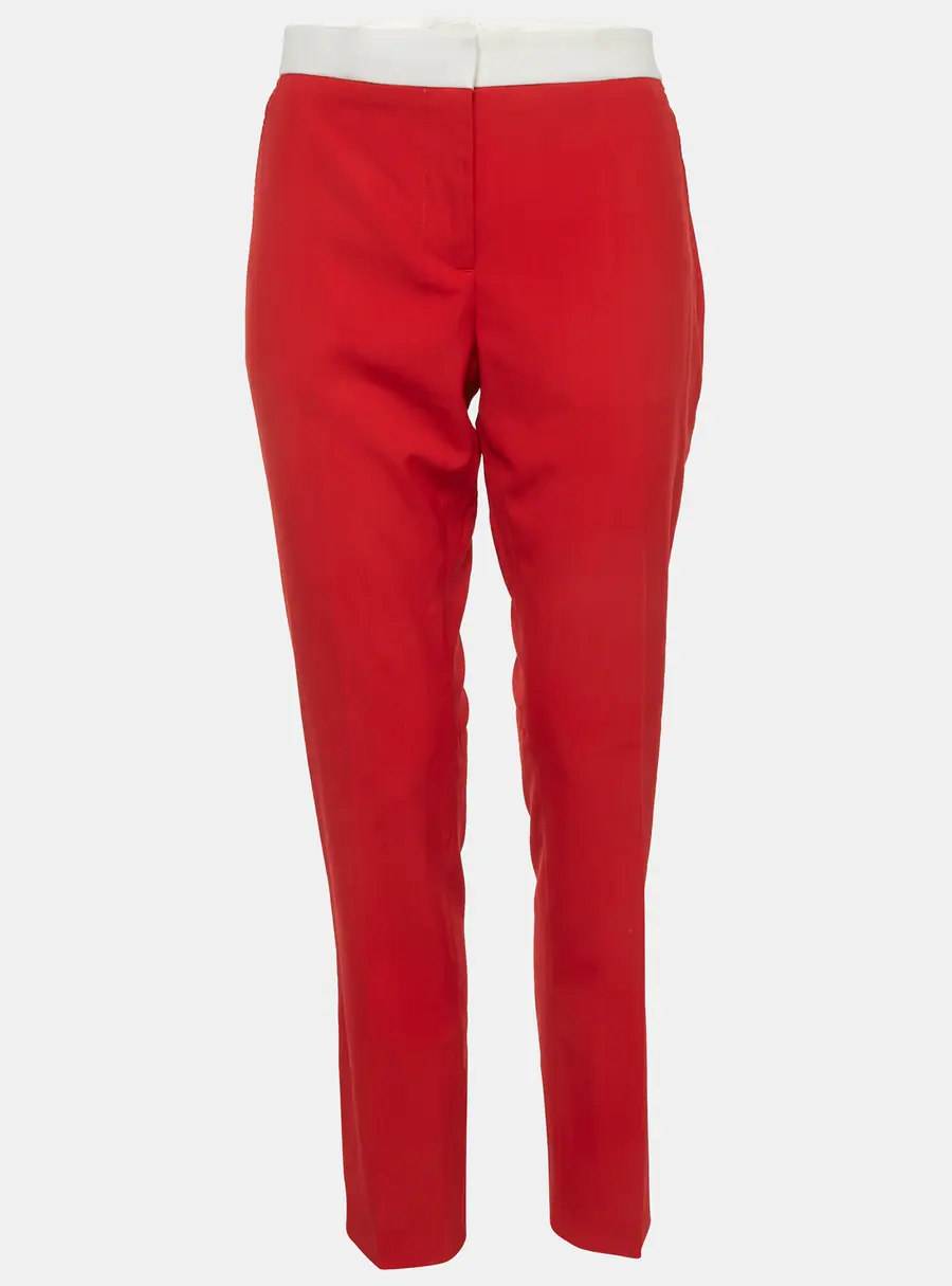 Burberry Red Wool Hanover Trousers S