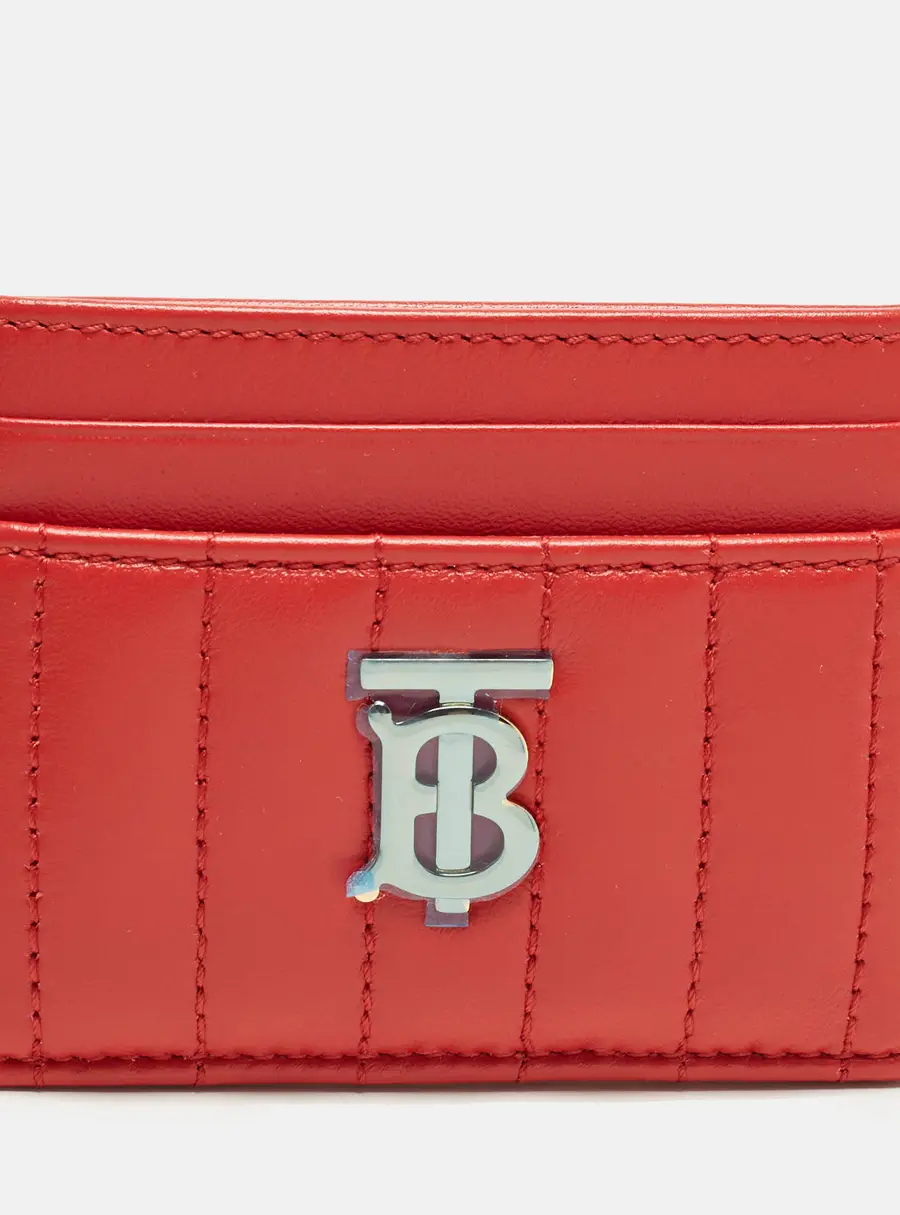 Burberry Lola Red Quilted Leather Card Holder