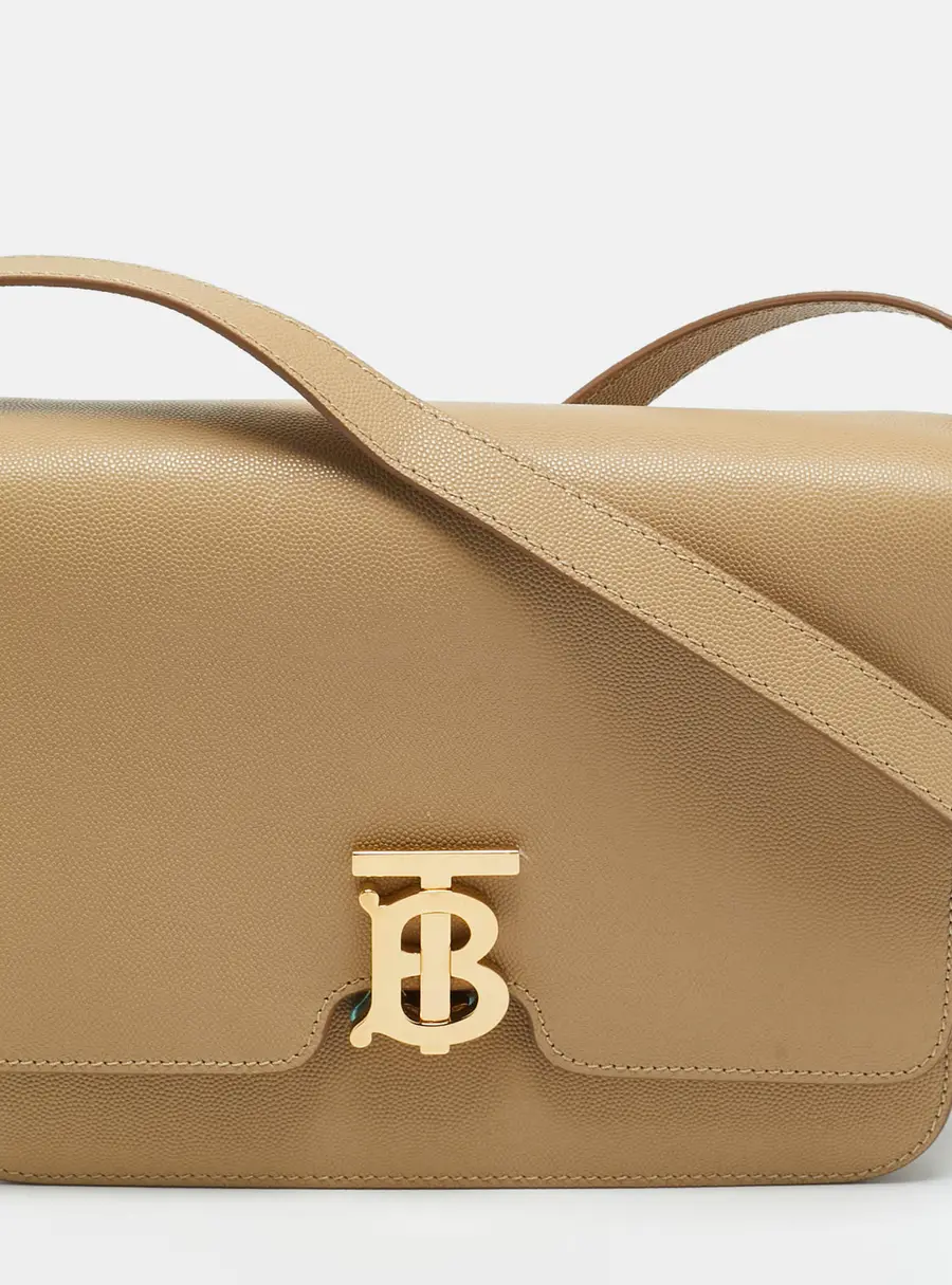 Burberry Beige Grain Leather Medium TB Shoulder Bag