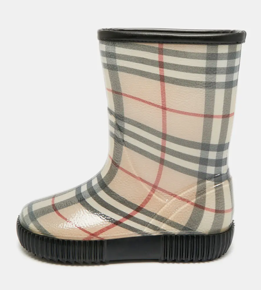 Burberry Salamanc2 Size 34 Beige House Check Rubber Rain Boots