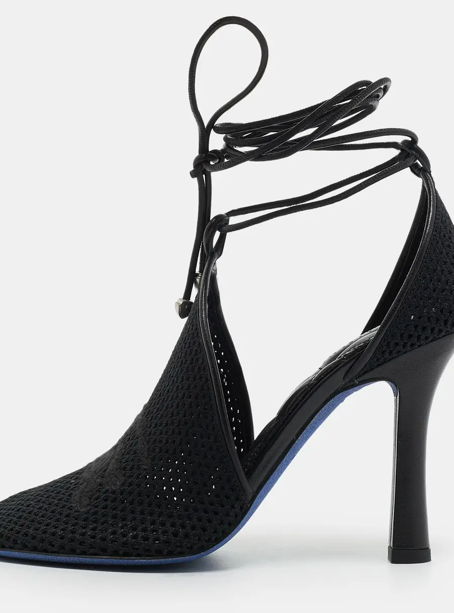 Burberry 100 Tie Size 37 Black Mesh Booties