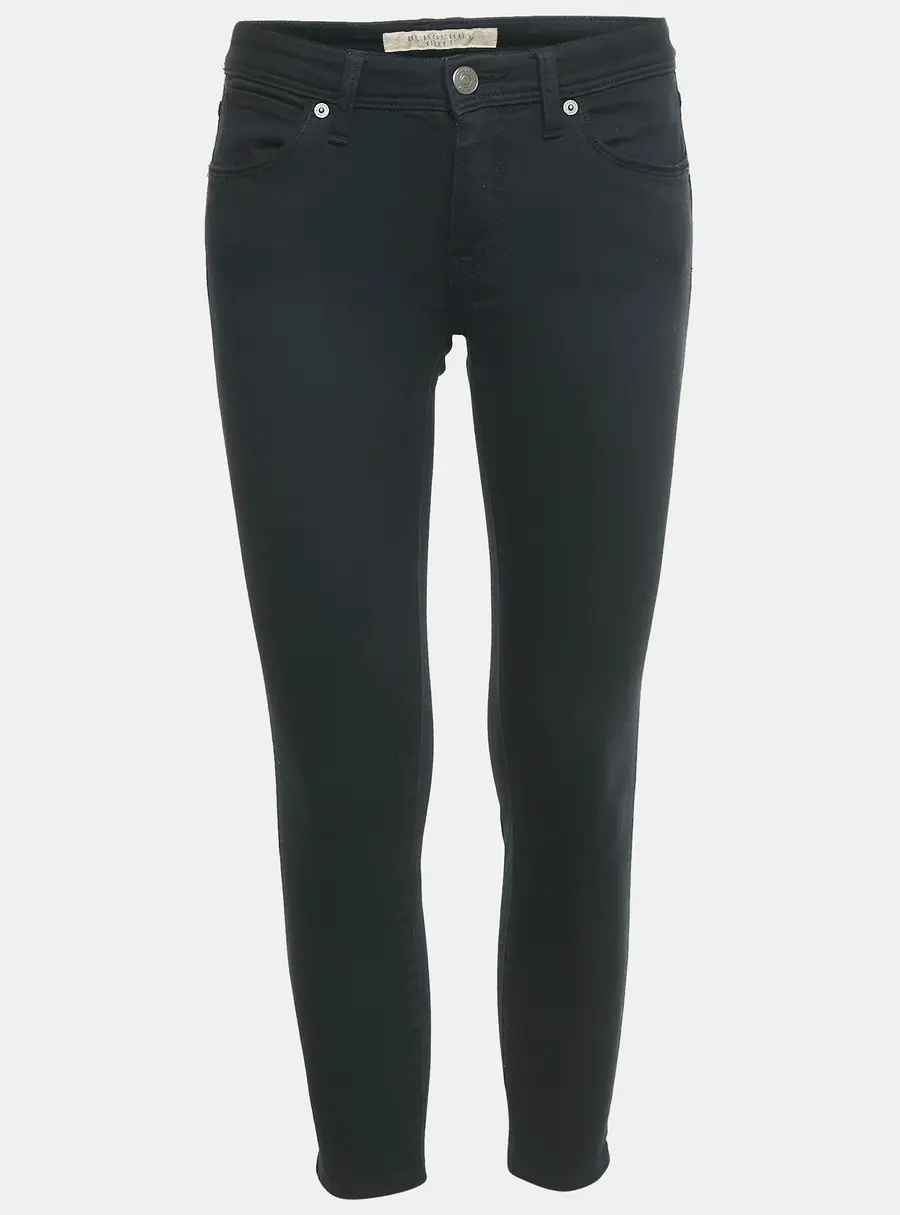 Burberry Brit Black Denim Skinny Cropped Jeans S Waist 27"