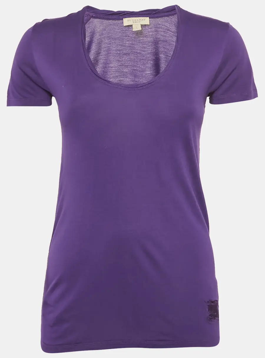 Burberry Brit Purple Jersey Scoop Neck T-Shirt S