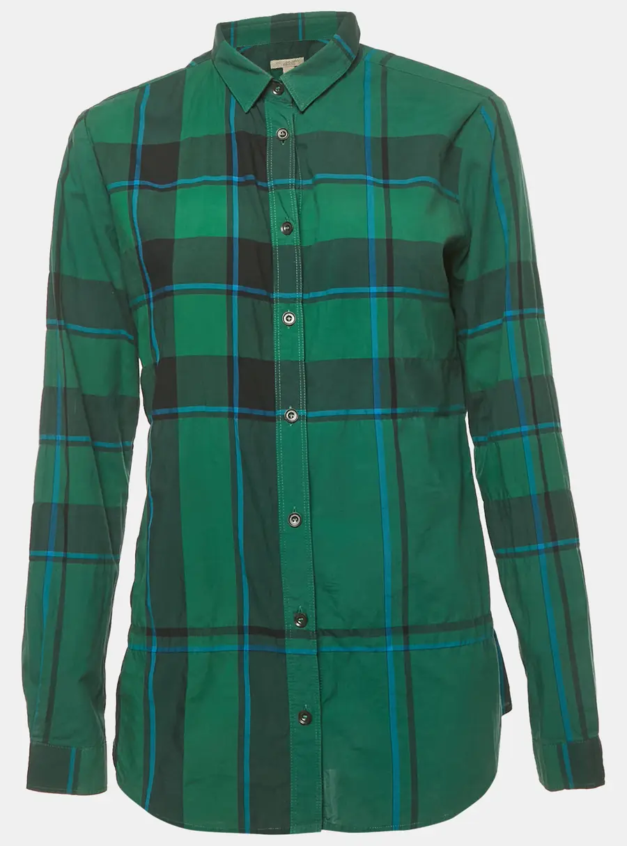 Burberry Brit Green Nova Check Cotton Shirt S