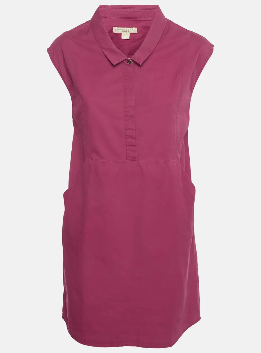 Burberry Brit Dark Pink Cotton Sleeveless Mini Dress L