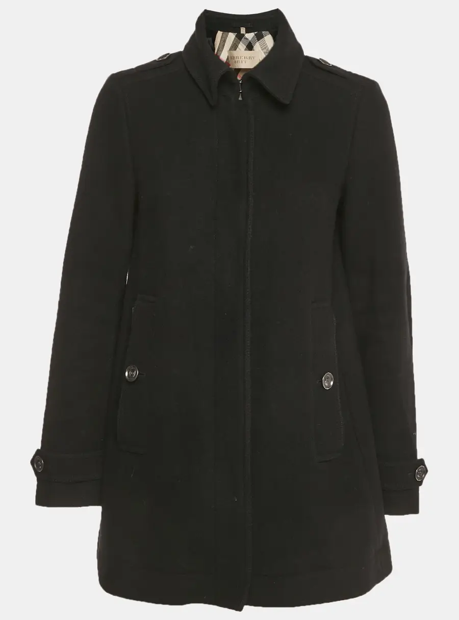 Burberry Brit Black Wool Blend Short Coat S
