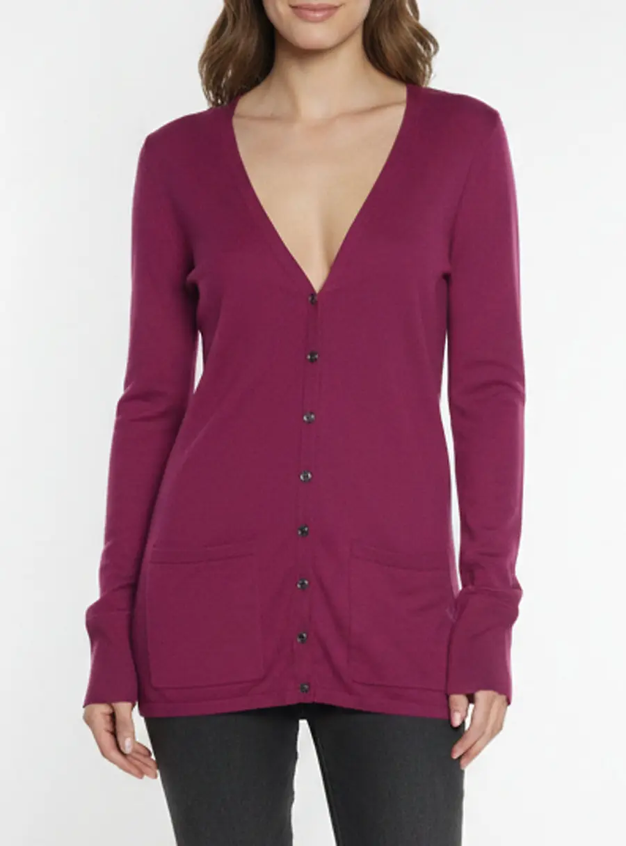 Burberry Brit Pink Wool Blend Button Front Cardigan M