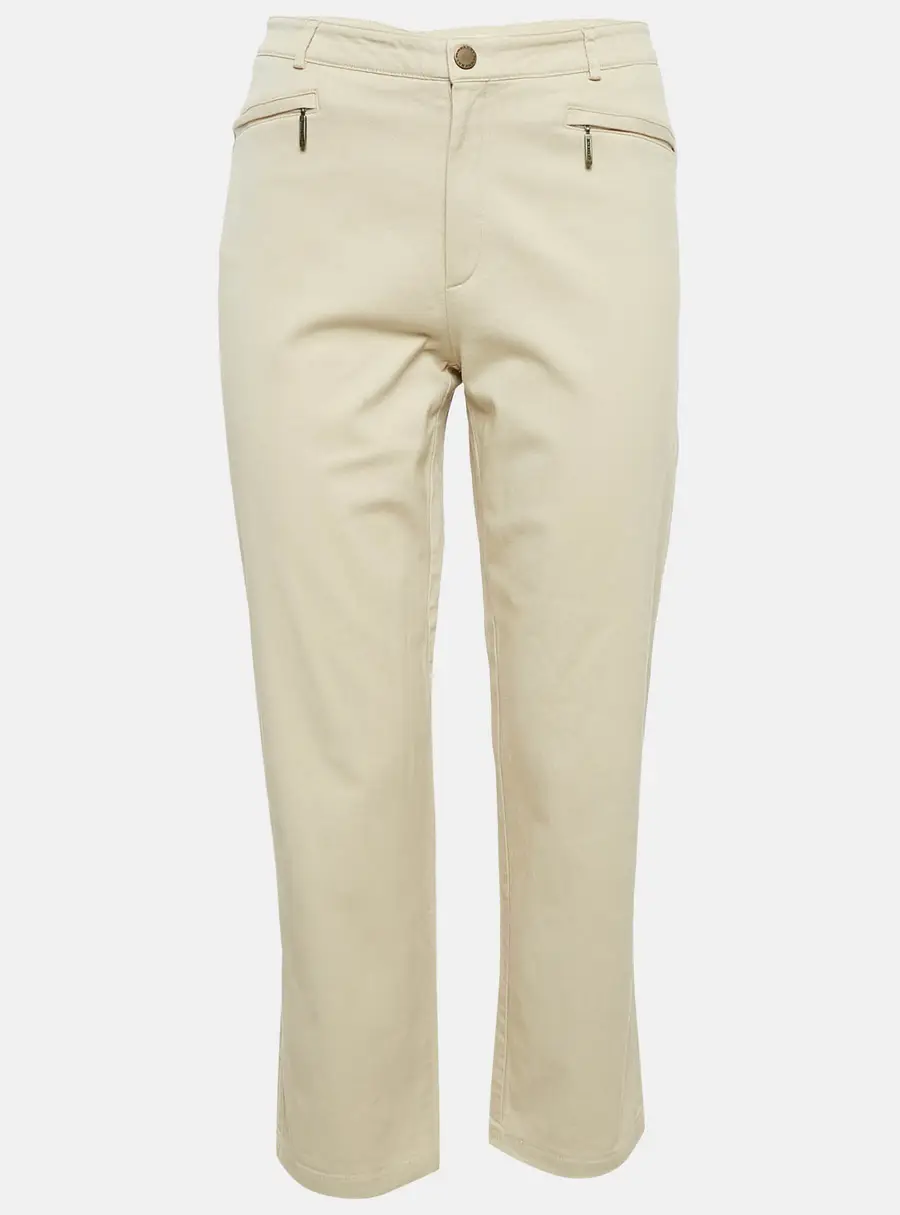 Burberry London Beige Gabardine Cotton Trousers L