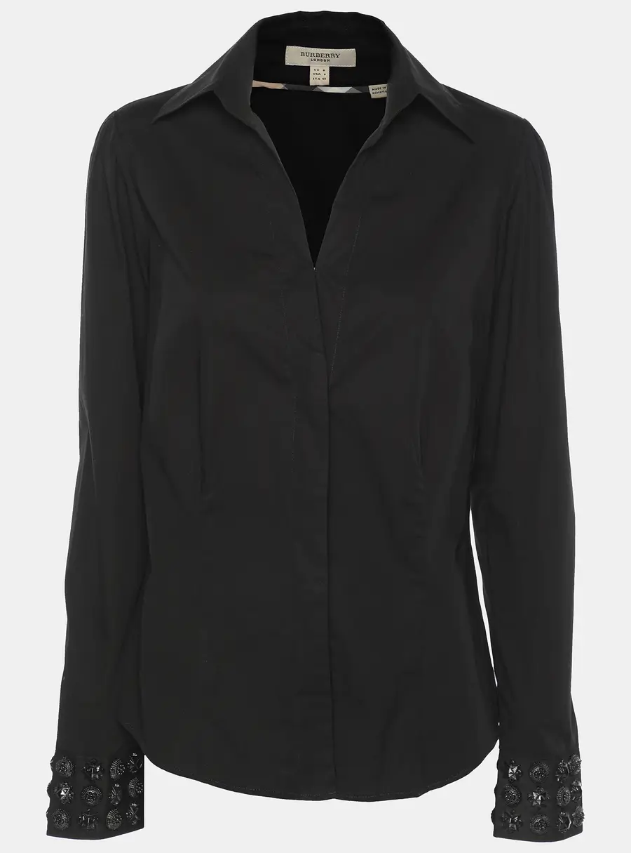 Burberry London Black Cotton Long Sleeve Shirt S