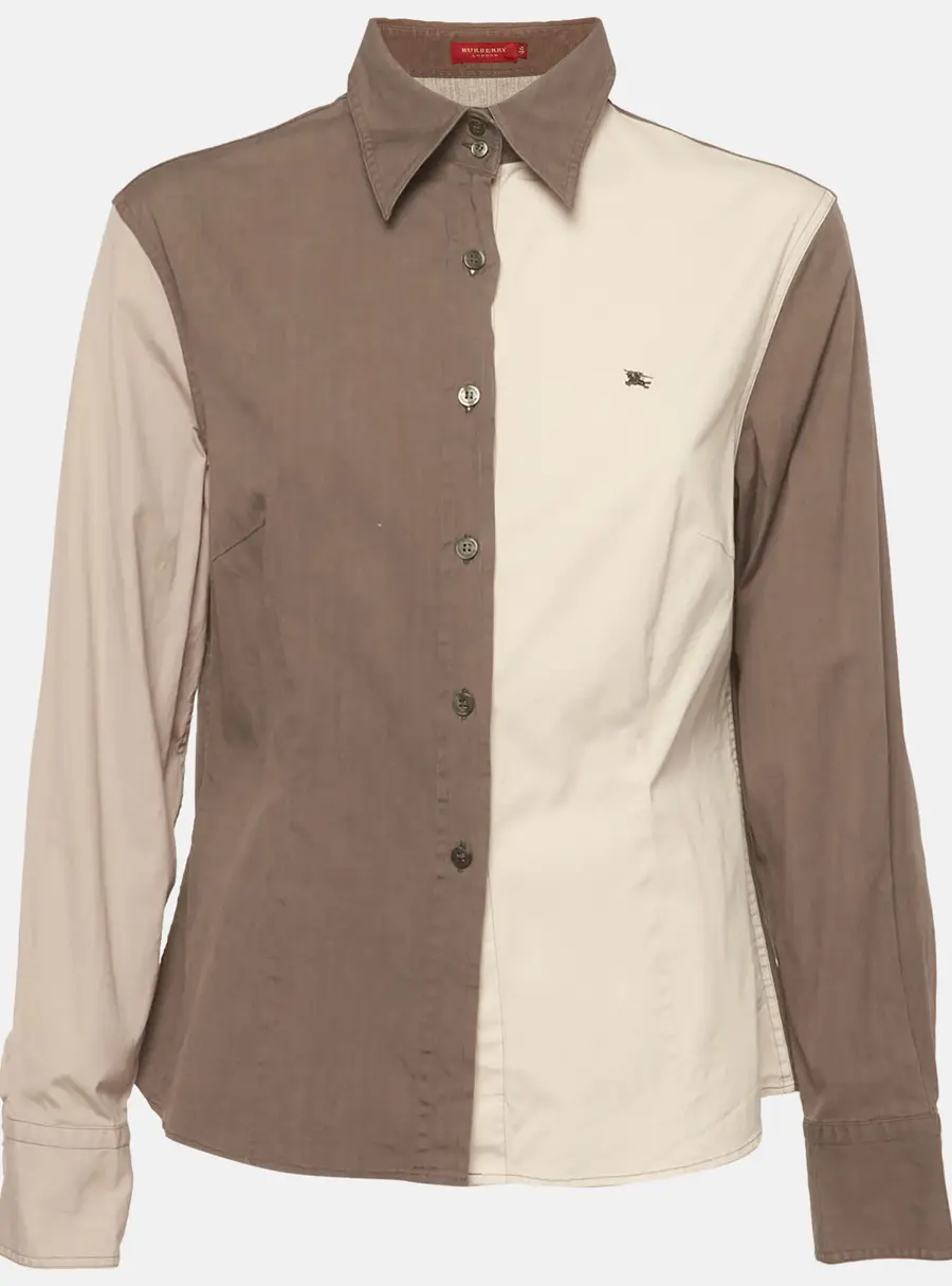 Burberry London Brown Cotton Button Up shirt L