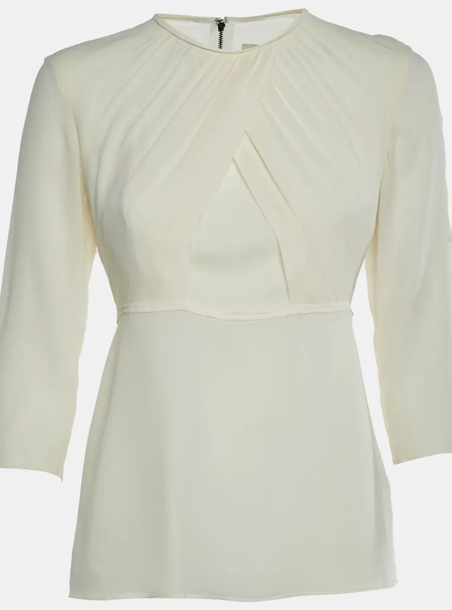 Burberry London Cream Chiffon Crossover Blouse S
