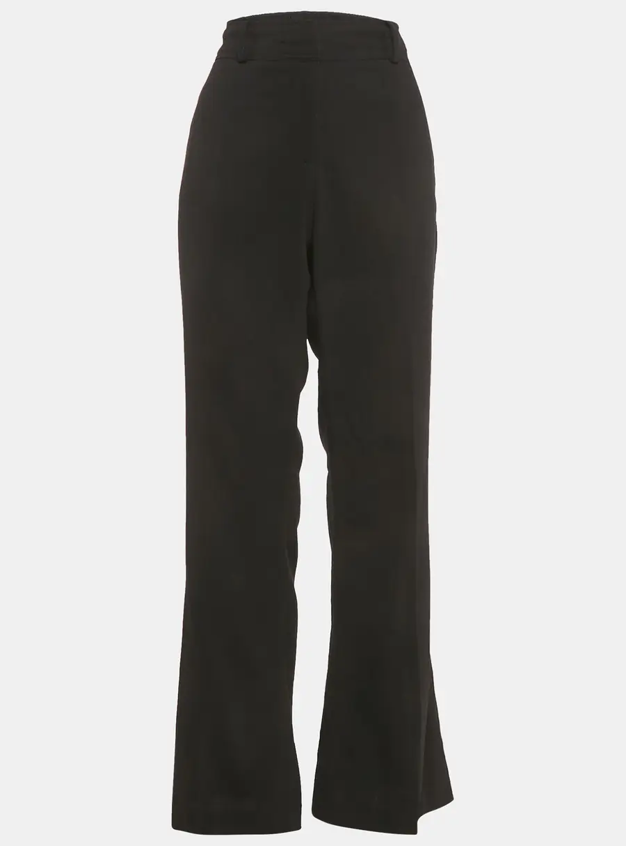 Burberry Black Wool Crepe Flared Trousers M