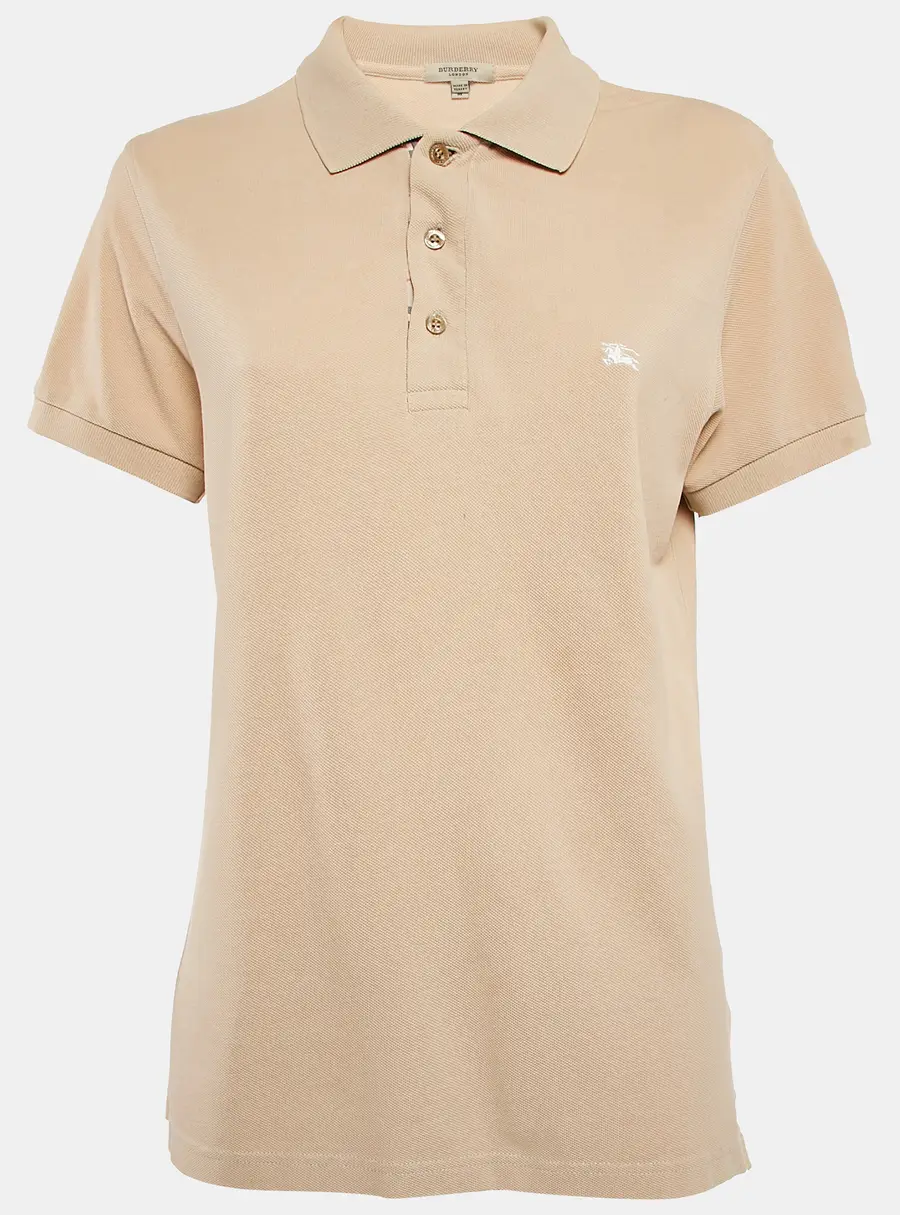 Burberry Beige Cotton Pique Polo T-Shirt M