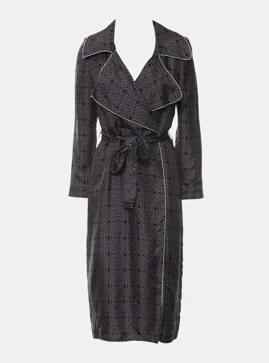 Burberry Notch Collar Surplice Neck Dress