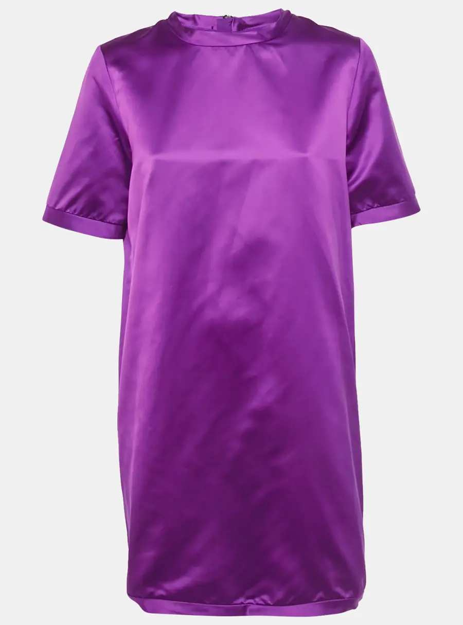 Burberry Purple Satin Shift Dress M