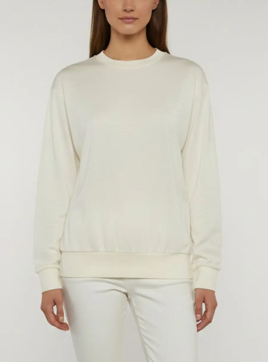 Burberry Cream Jersey Long Sleeve Sweatshirt XS