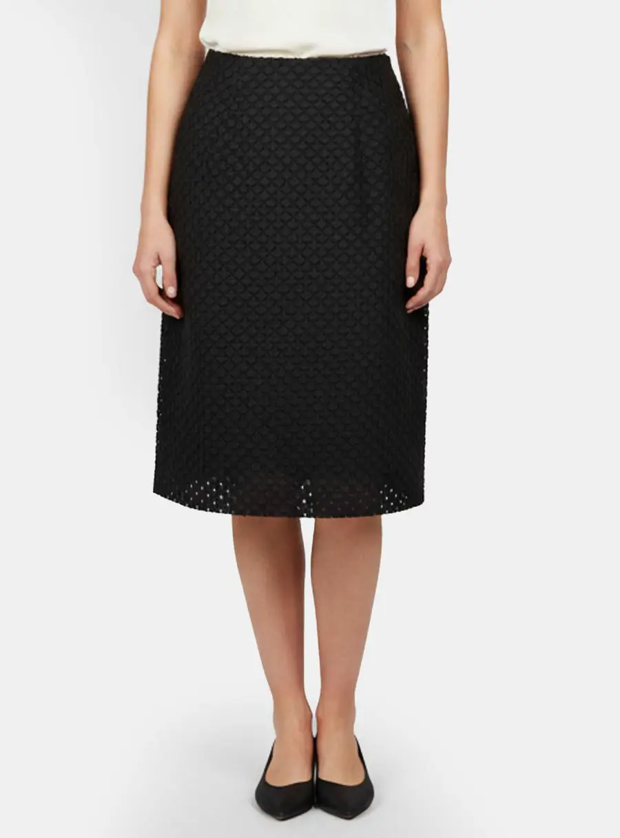 Burberry Black Synthetic Fil Coup&eacute; Pencil Skirt M