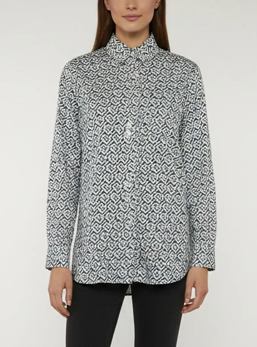Burberry Multicolor Monogram Cotton Long Sleeve Shirt S