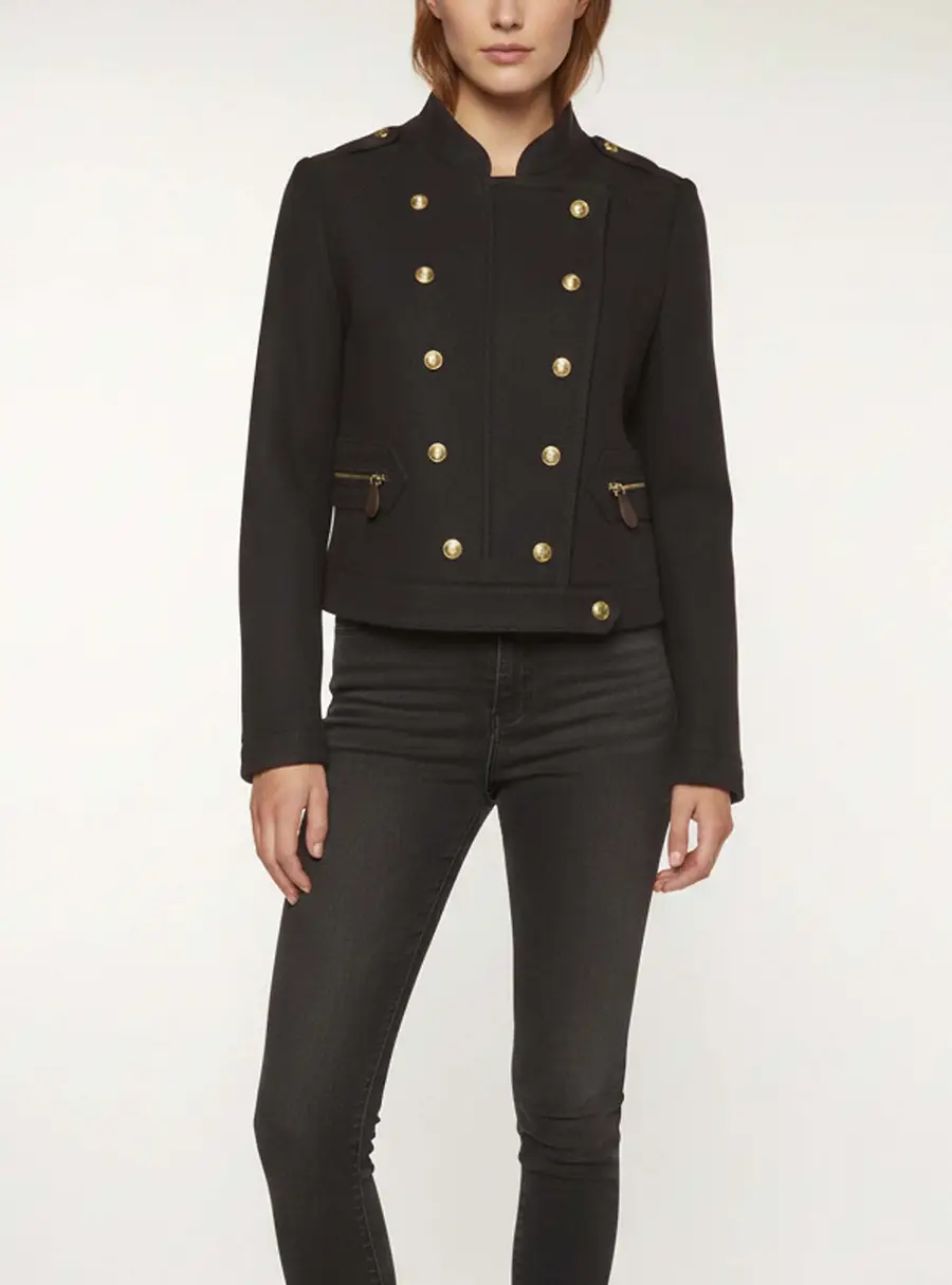 Burberry Navy Blue Wool Blend Double Breasted Rayneton Military Jacket S