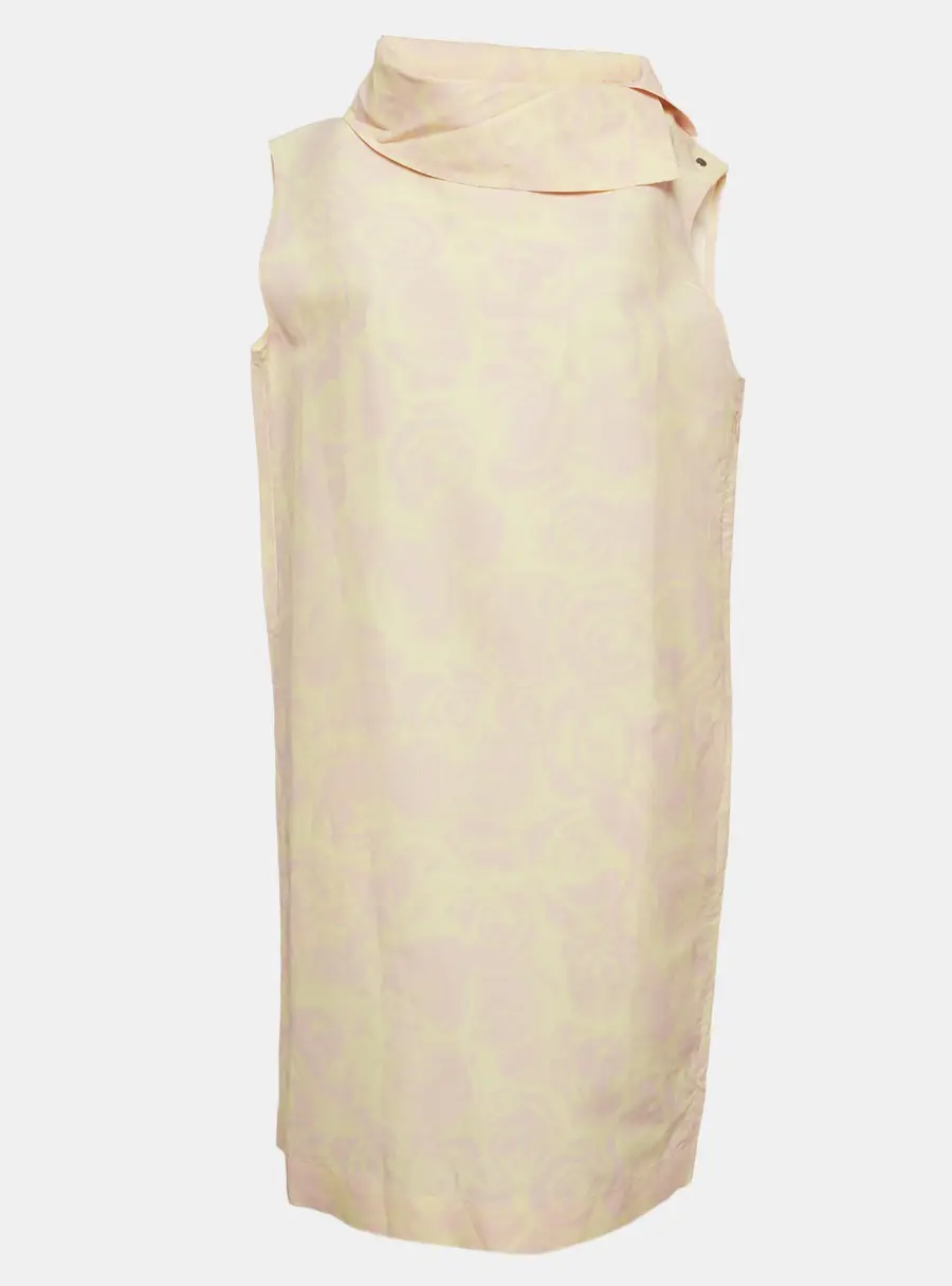 Burberry Yellow/Pink Floral Print Crepe Sleeveless Mini Dress M