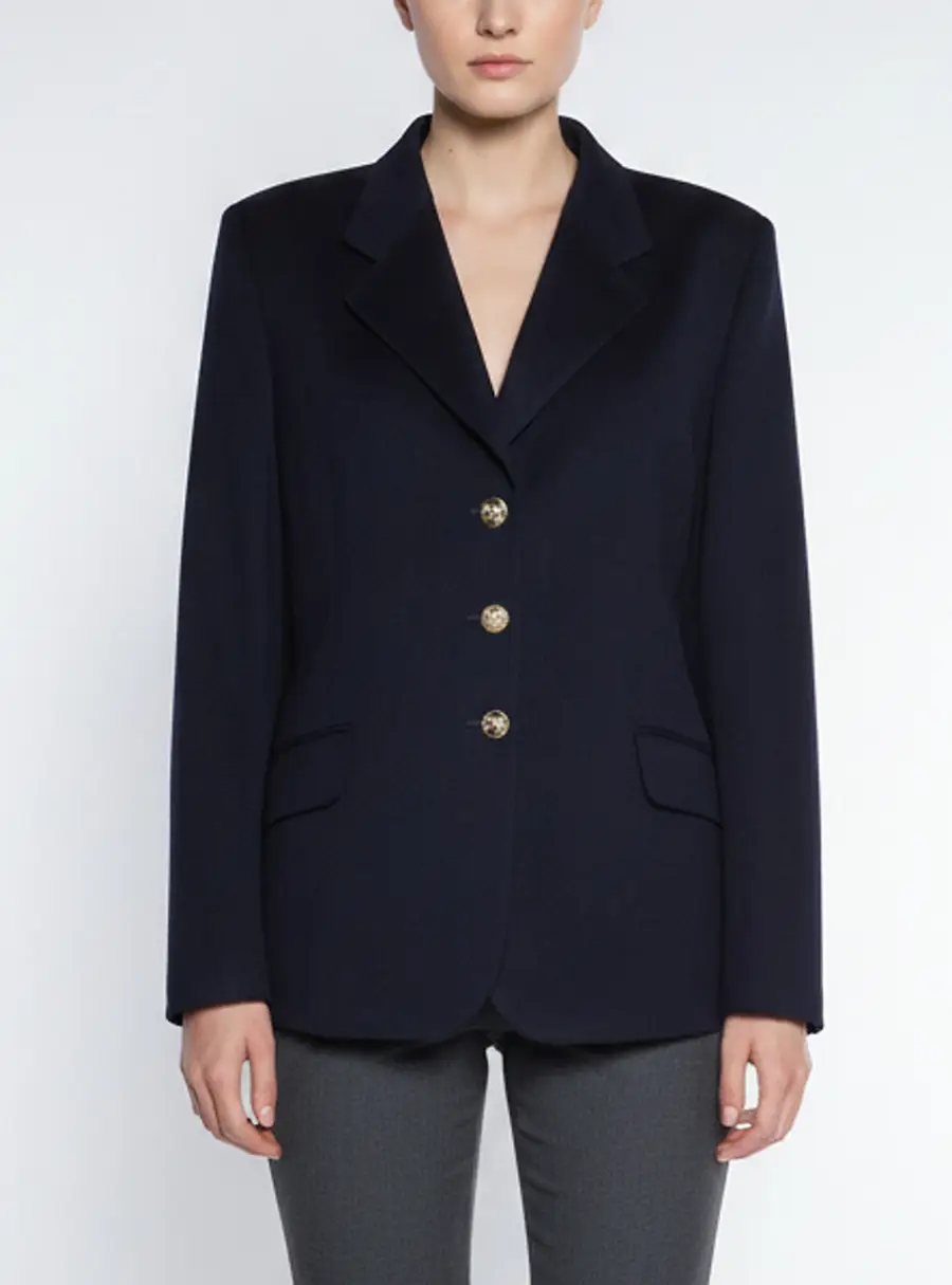 Burberry Navy Blue Wool Single Breasted Blazer XL