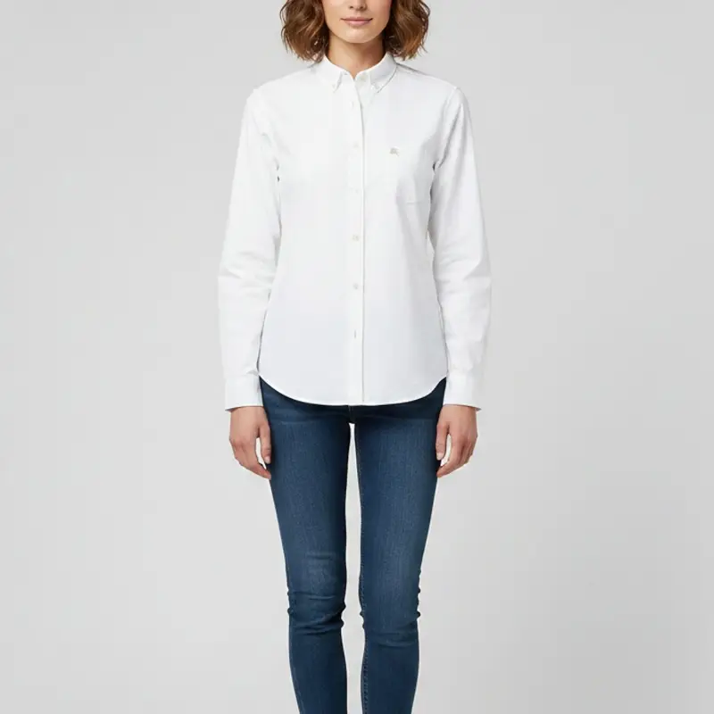 Burberry White Cotton Button Down Shirt L