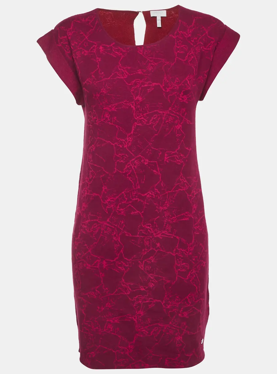 Escada Sport Magenta Printed Knit Short Sleeve Sabirdi Dress S