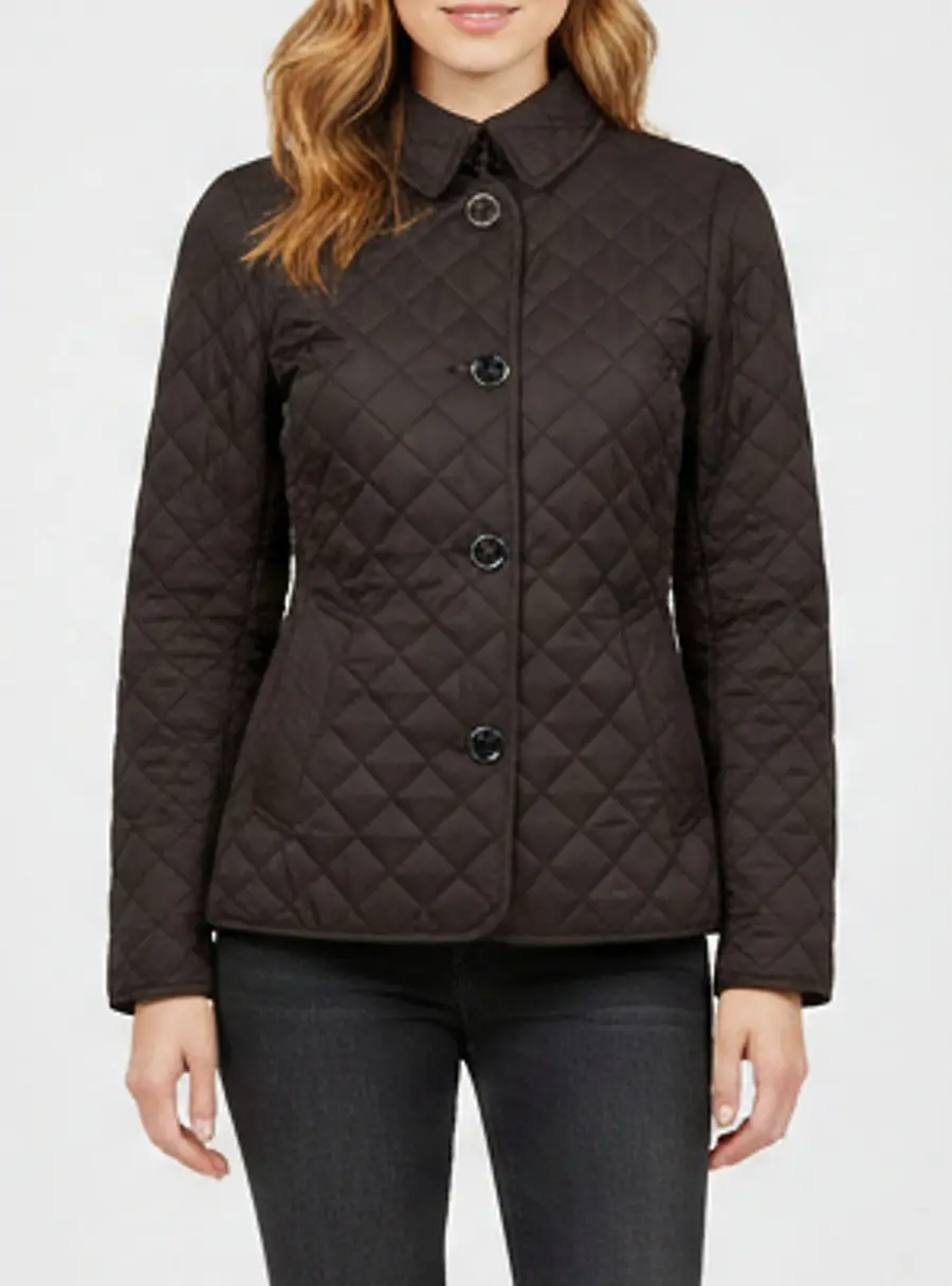 Burberry Brit Black Diamond Quilted Synthetic Jacket S